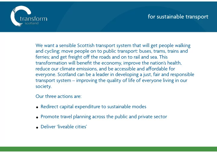 for sustainable transport