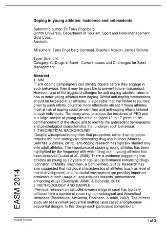 EASM 2014  moral development) and the social environment are possibly important  predictors of both