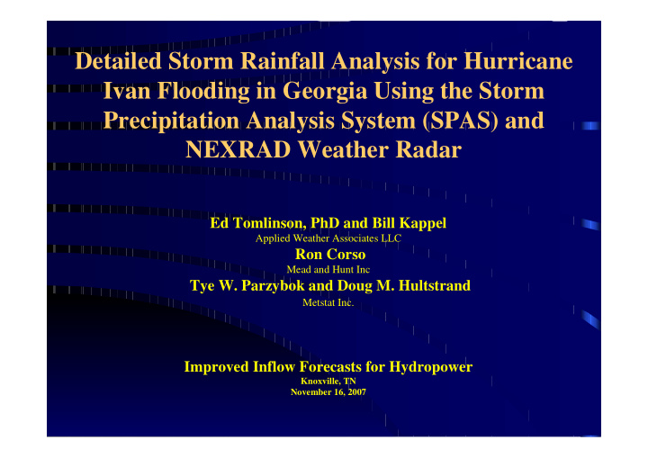 detailed storm rainfall analysis for hurricane ivan
