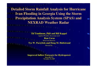 Detailed Storm Rainfall Analysis for Hurricane  Ivan Flooding in Georgia Using the Storm