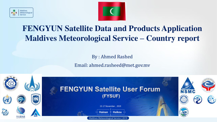 fengyun satellite data and products application maldives