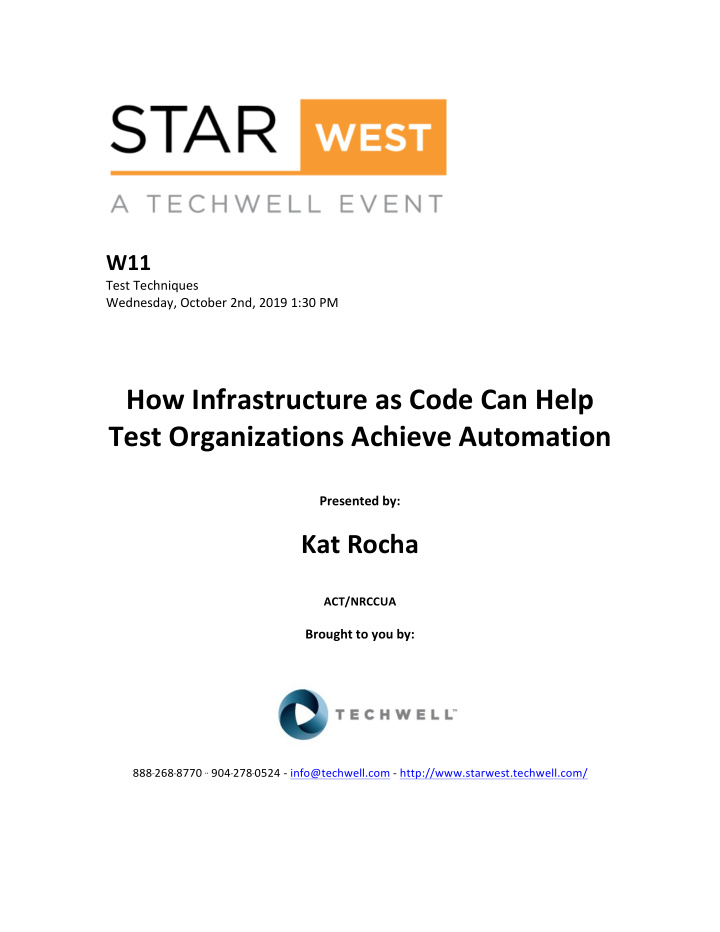 how infrastructure as code can help test organizations