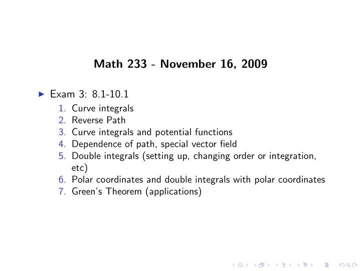 math 233 november 16 2009