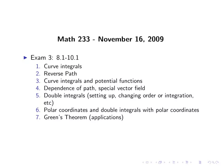 math 233 november 16 2009