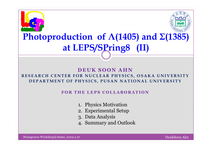 photoproduction of 1405 and 1385 p at leps spring8 ii