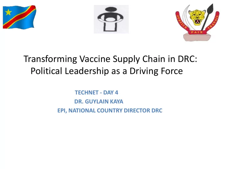 transforming vaccine supply chain in drc political
