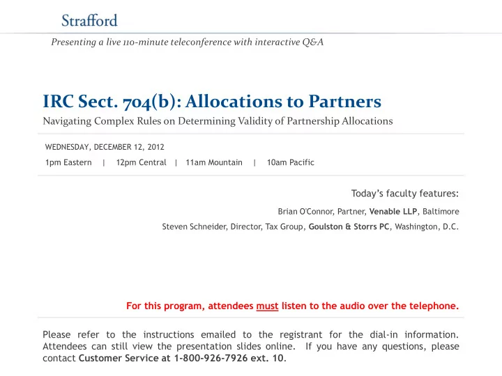 irc sect 704 b allocations to partners