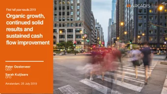 sustained cash  flow improvement  Peter Oosterveer  CEO  Sarah Kuijlaars  CFO  Amsterdam, 25 July