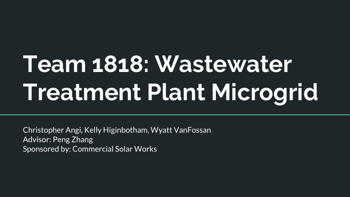 team 1818 wastewater treatment plant microgrid