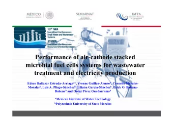TITULO  Performance of air-cathode stacked  microbial fuel cells systems for wastewater