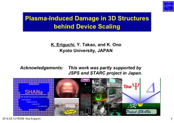 R  Si  Project SHANa  Damage  O  Ar  0.543 nm  2014.05.12 PESM  Koji Eriguchi  1  Outline