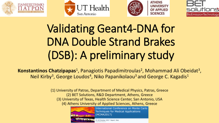 vali lidating geant4 dna for