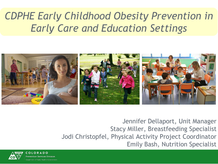 cdphe early childhood obesity prevention in
