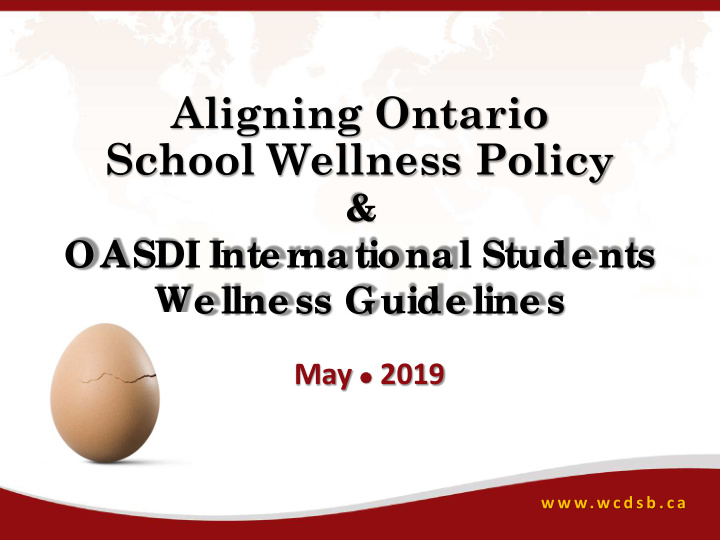 aligning ontario school wellness policy