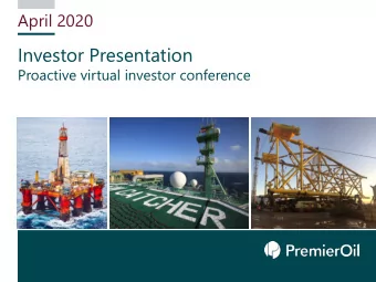 Investor Presentation  Proactive virtual investor conference  01 October 2018  Production