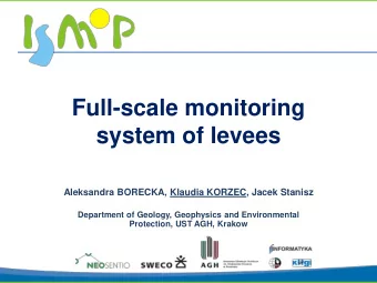 system of levees  Aleksandra BORECKA, Klaudia KORZEC, Jacek Stanisz  Department of Geology,