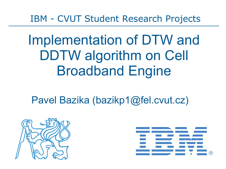 implementation of dtw and ddtw algorithm on cell