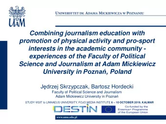 interests in the academic community -  experiences of the Faculty of Political  Science and