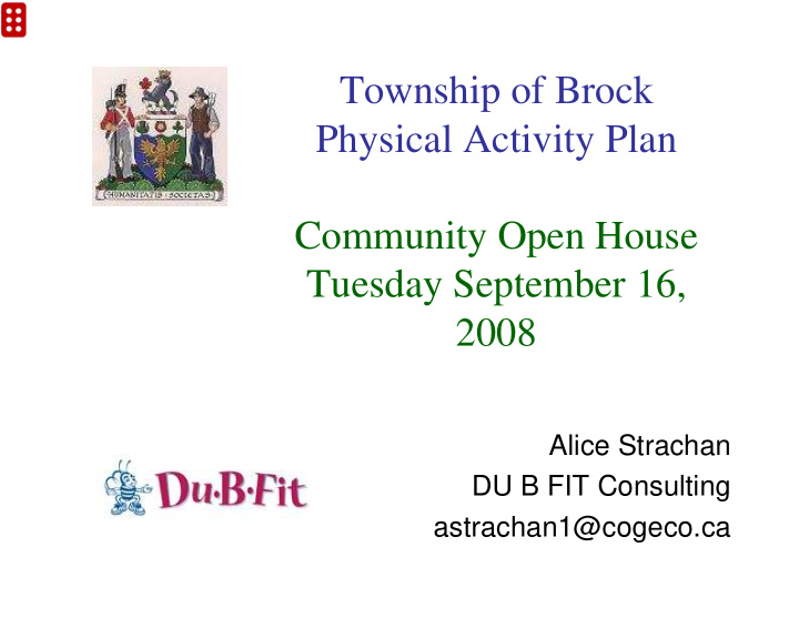 township of brock physical activity plan community open