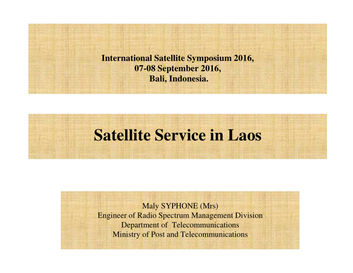 satellite service in laos