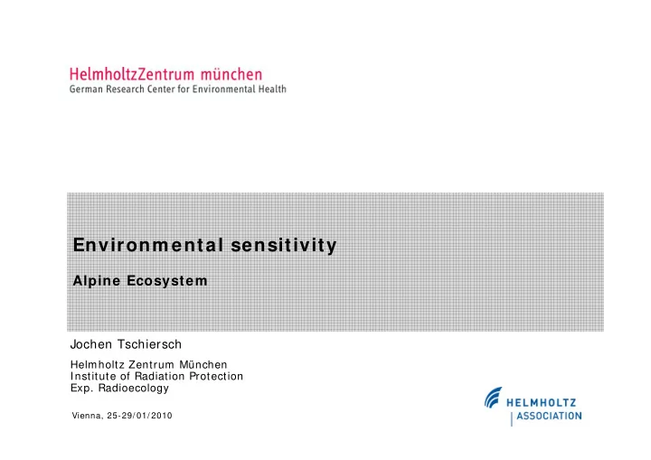 environm ental sensitivity