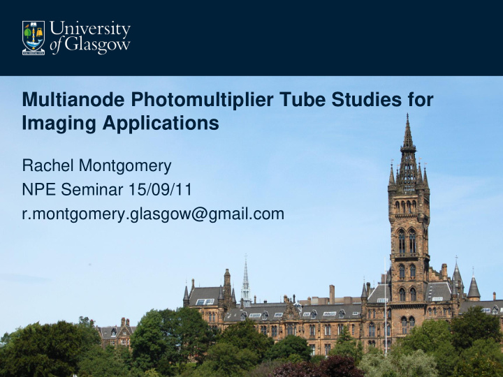 multianode photomultiplier tube studies for imaging