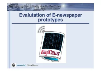 Evalutation of E-  -newspaper  newspaper  Evalutation of E  prototypes  prototypes  E-  -newspaper