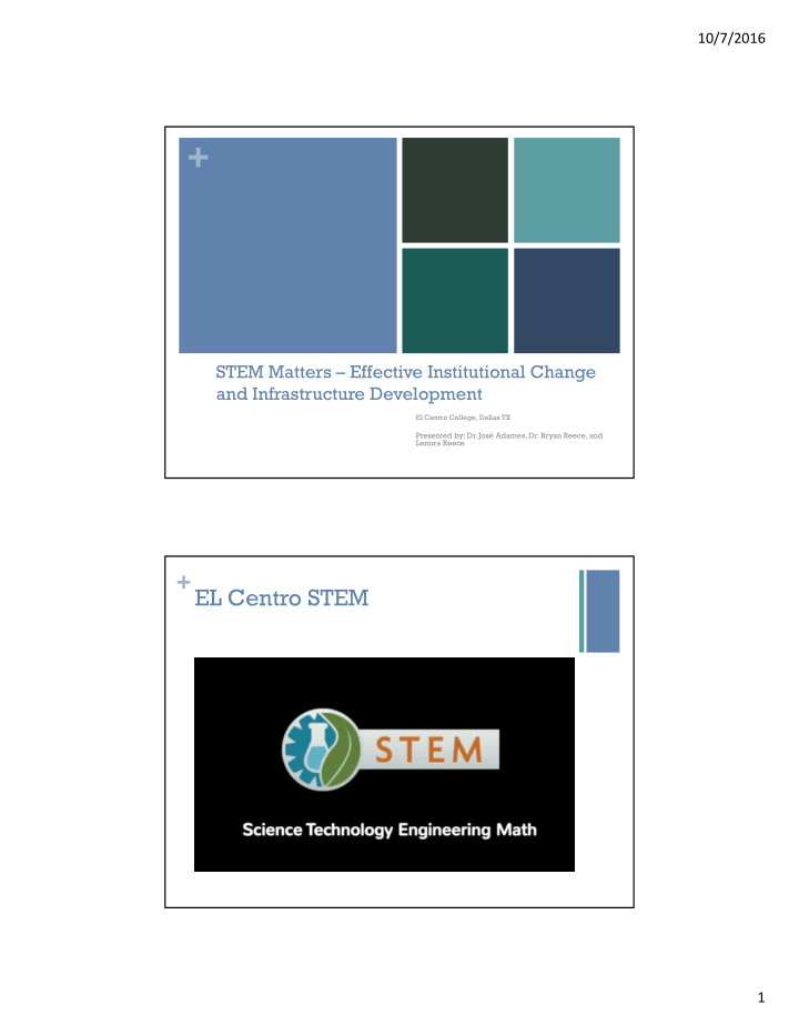stem matters effective institutional change and