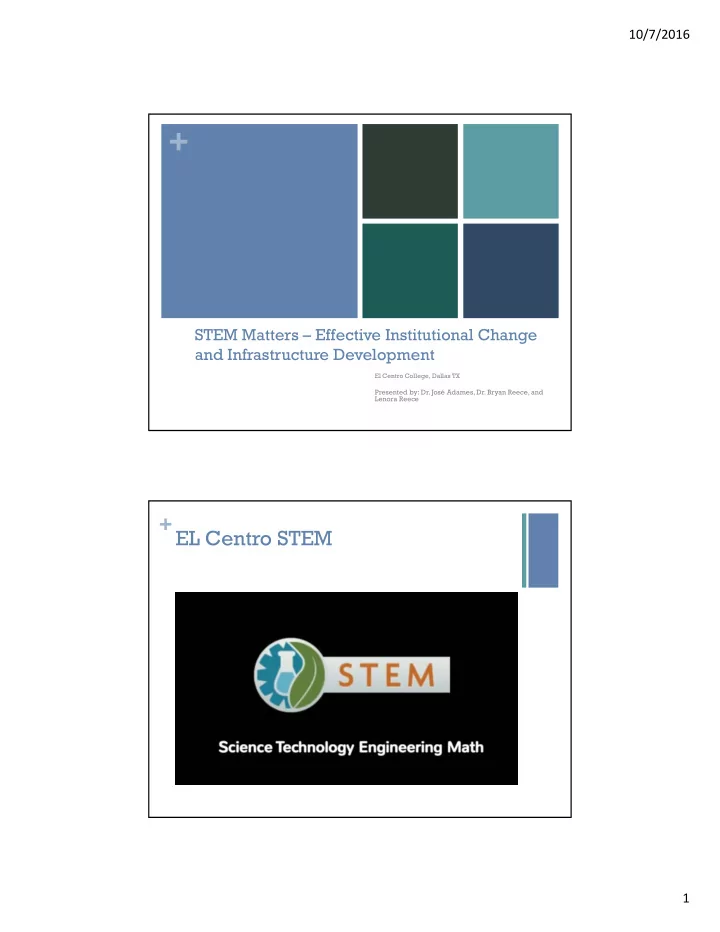 stem matters effective institutional change and