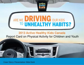 2013 Active Healthy Kids Canada  Report Card on Physical Activity for Children and Youth  Cover