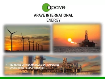 ENERGY    150 YEARS OF RISK MANAGEMENT EXPERTISE  OVER 300,000 PEOPLE TRAINED    A brief