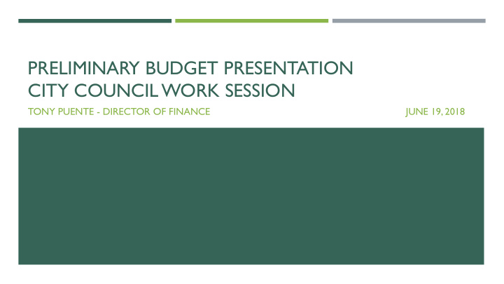 preliminary budget presentation