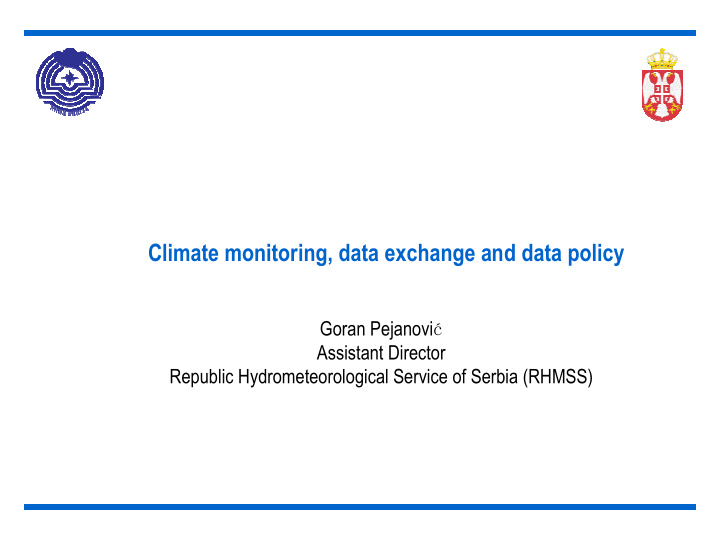 climate monitoring data exchange and data policy