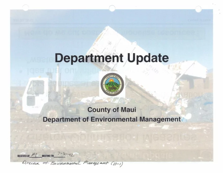 department update