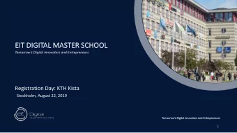 EI  EIT DIGITAL  AL MAS  ASTER  ER SCHOOL  Tomorrows Digital Innovators and Entrepreneurs