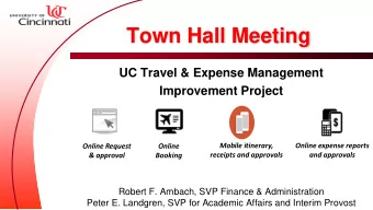 Town Hall Meeting  UC Travel &amp; Expense Management  Improvement Project  Mobile itinerary,