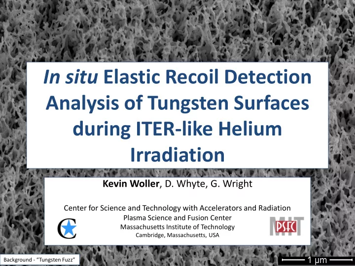 in situ elastic recoil detection