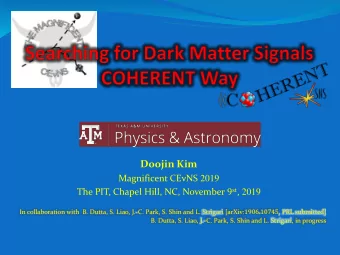 Doojin Kim Magnificent CE  NS 2019 The PIT, Chapel Hill, NC, November 9 st , 2019 In