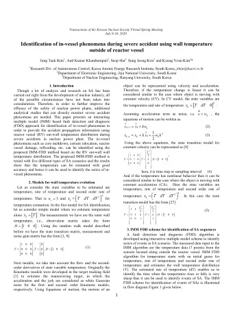 2  Transactions of the Korean Nuclear Society Virtual Spring Meeting  July 9-10, 2020  estimation