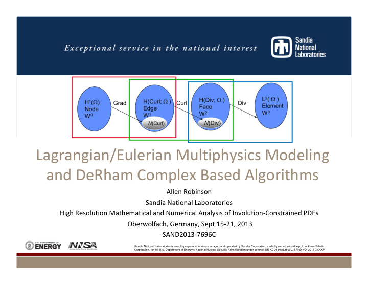lagrangian eulerian multiphysics modeling and derham