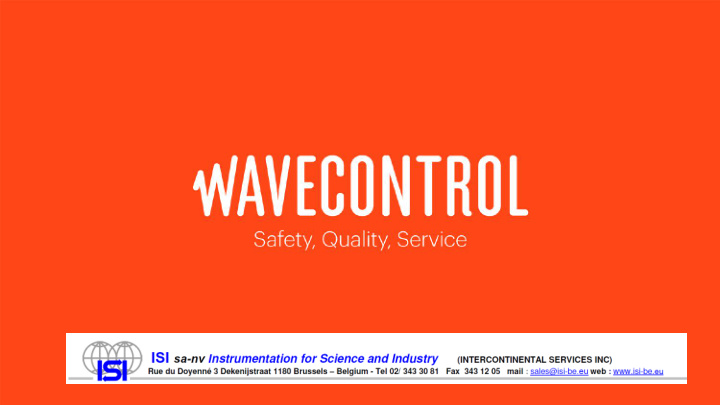 wavecontrol general presentation