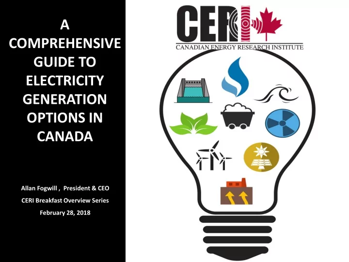 a comprehensive guide to electricity generation options