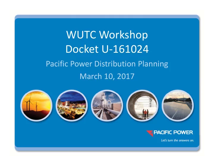 wutc workshop docket u 161024