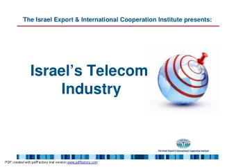 Israels Telecom  Industry  PDF created with pdfFactory trial version www.pdffactory.com  Israeli