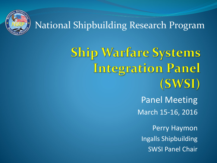national shipbuilding research program