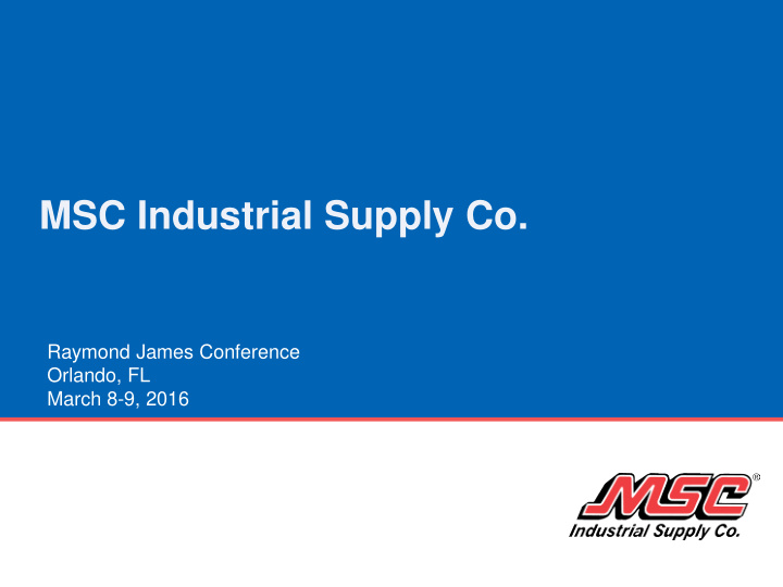 msc industrial supply co
