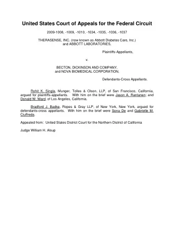 United States Court of Appeals for the Federal Circuit  2009-1008, -1009, -1010, -1034, -1035,