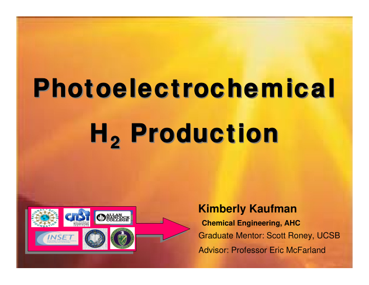photoelectrochemical photoelectrochemical