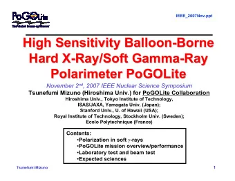 High Sensitivity Balloon-  -Borne  Borne  High Sensitivity Balloon  Hard X-  -Ray/Soft Gamma