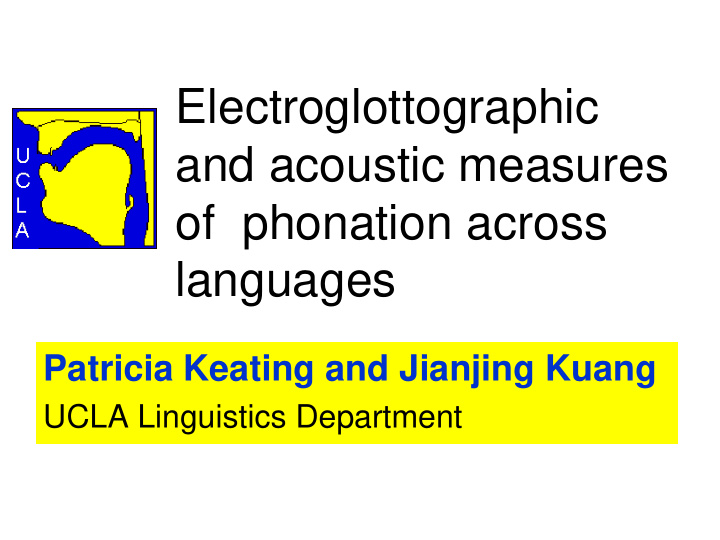 electroglottographic and acoustic measures of phonation